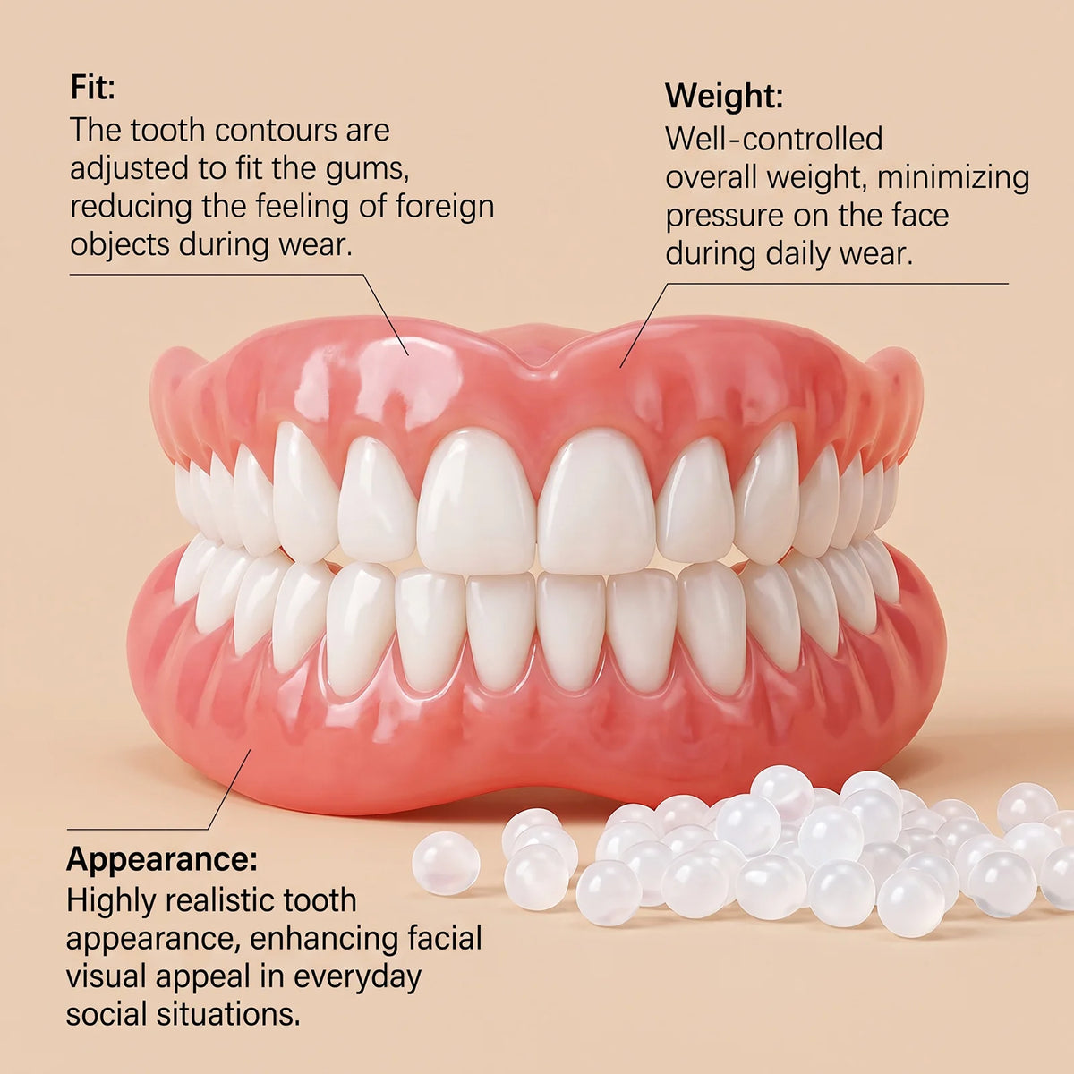 Comfort Fit Silicone Cosmetic Veneer Teeth Set