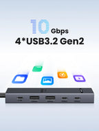 6-in-1 USB-C Docking Station with 4K 60Hz HDMI and 10Gbps Data Transfer