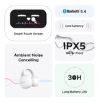 Open-Ear Wireless Bluetooth 5.4 Earbuds with Smart LCD Case