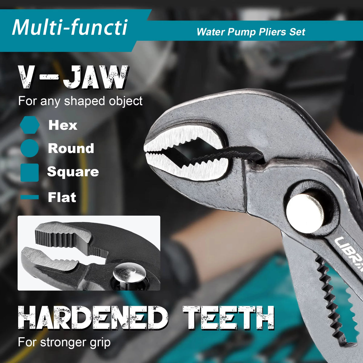 Adjustable Quick-Release Water Pump Pliers Set