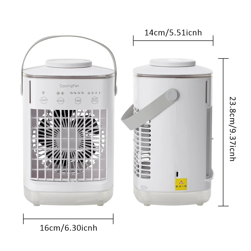 Portable Desktop Air Cooler and Humidifier with Misting Fan