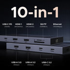 10-in-1 USB-C Docking Station with Dual 4K 60Hz HDMI and 100W PD