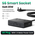 6-in-1 UK Plug Power Strip with 20W USB-C Fast Charging