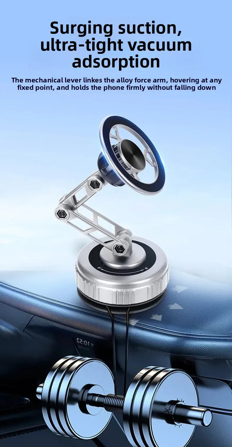 Magnetic Car Phone Holder with Vacuum Sucker and 360 Degree Rotation