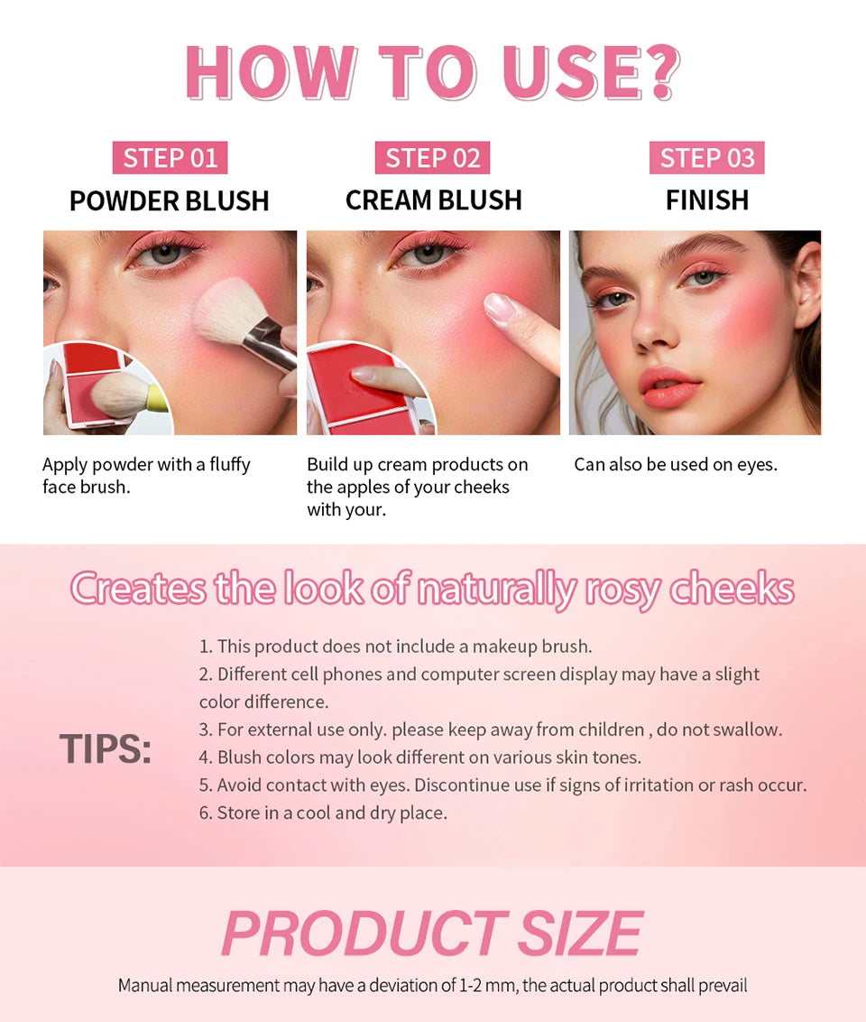 2-in-1 Cream and Powder Blush Palette