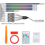 RGB LED Interior Car Ambient Light Strip Kit with App Control