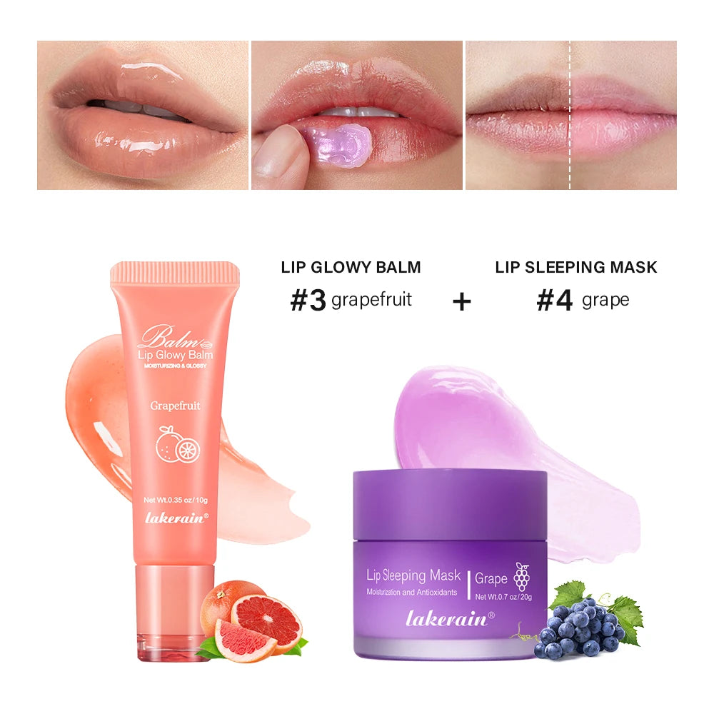 Moisturizing Lip Balm and Night Sleeping Mask Set