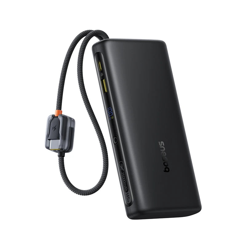 145W Fast Charging 25000mAh Power Bank with Built-in Cables