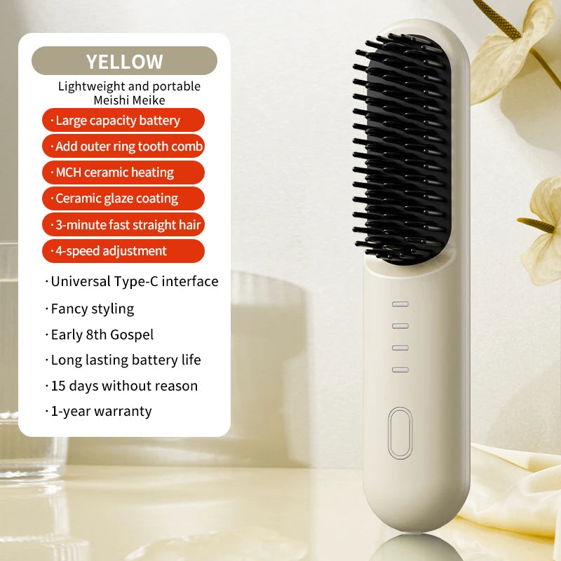 Fast Heating Cordless Hair Straightening Brush