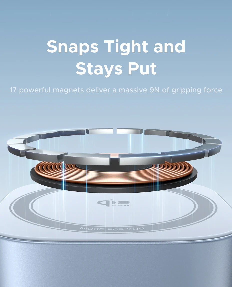 Qi2 2-in-1 Magnetic Wireless Charging Stand for Phones and Earbuds