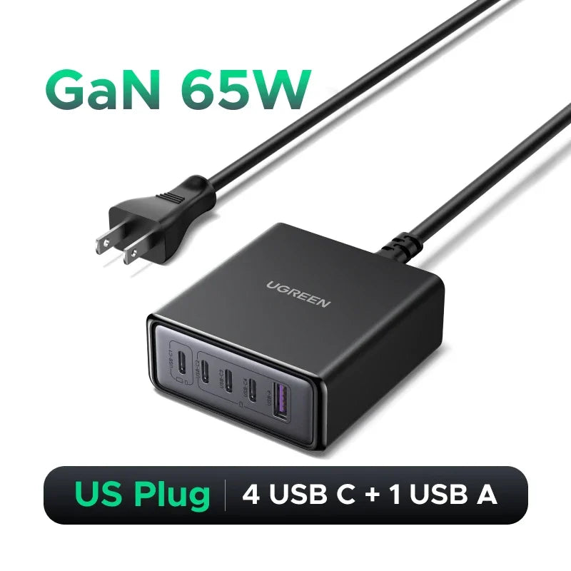 65W GaN 5-Port USB-C Desktop Fast Charger