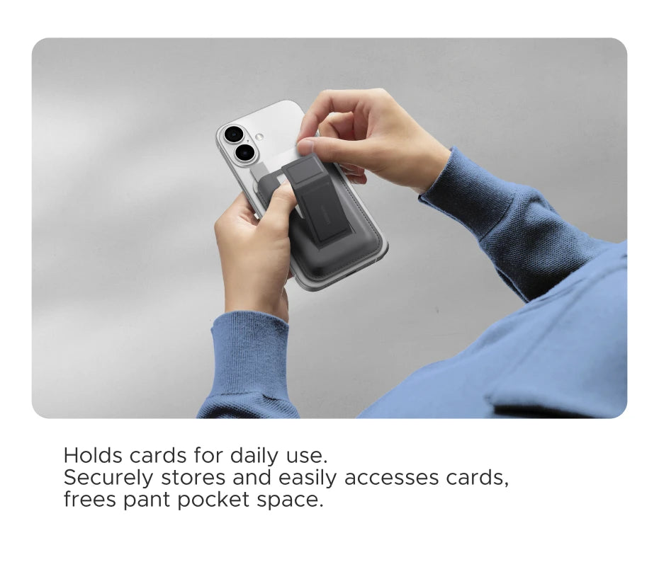 Magnetic Phone Wallet and Foldable Stand for MagSafe