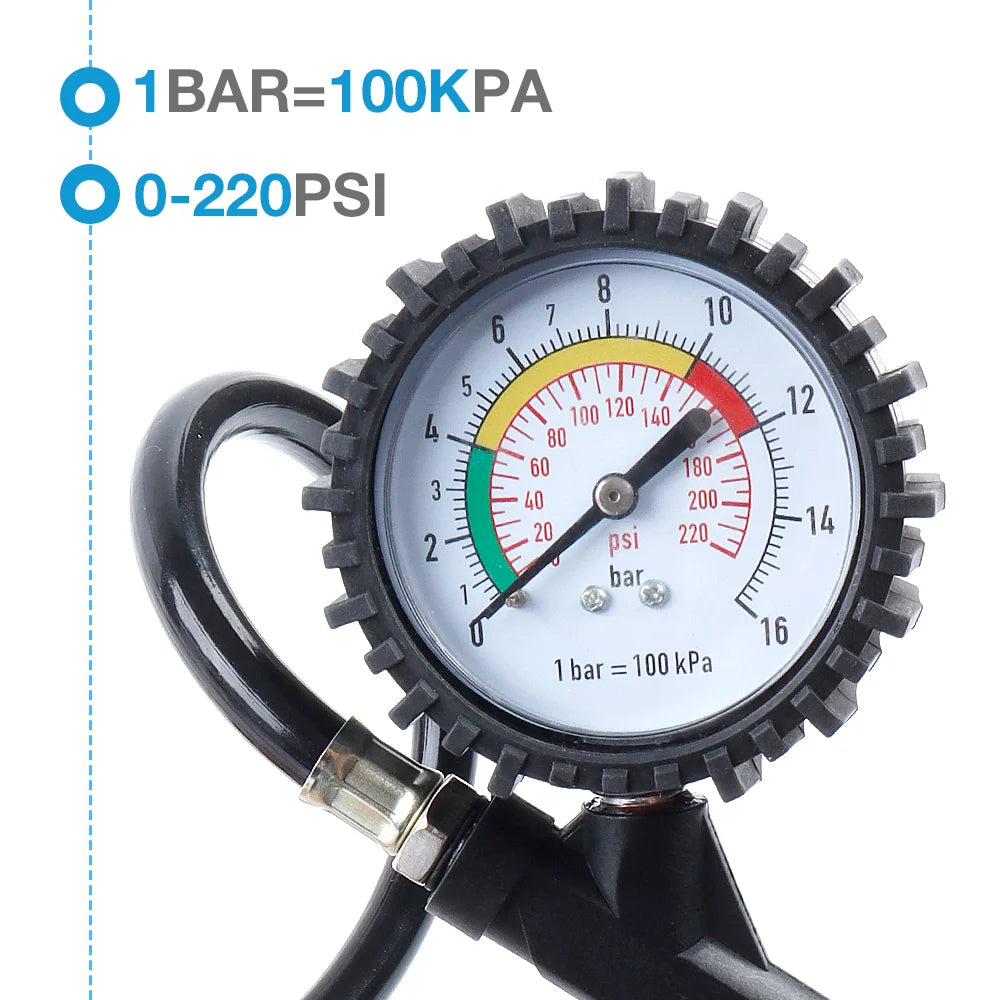220PSI Tire Pressure Inflator Gauge for Car and Motorcycle - 4