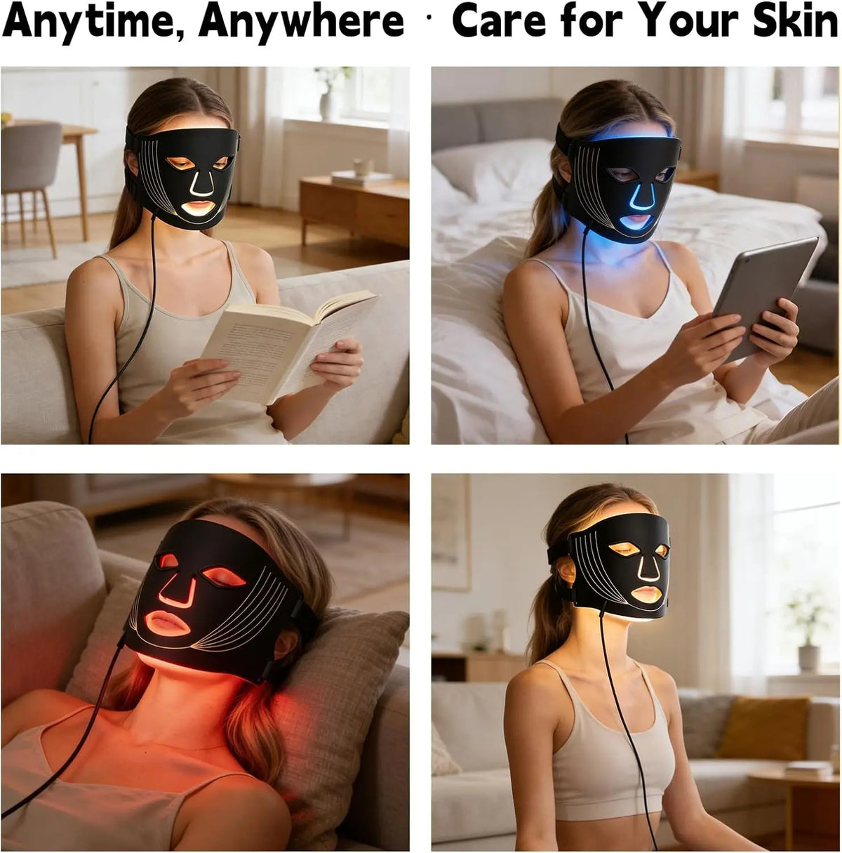 7-Color LED Silicone Facial Light Therapy Mask