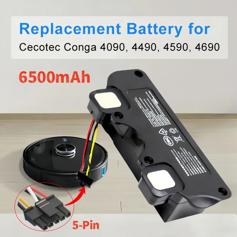 Replacement Battery for Cecotec Conga 4090 4490 4590 4690