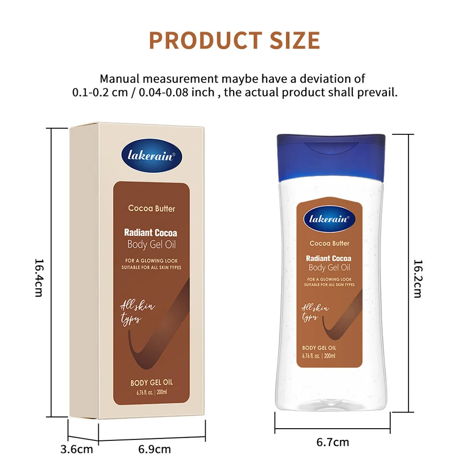 Radiant Cocoa Butter Body Gel Oil for Hydrated Glowing Skin