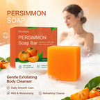Exfoliating Persimmon Soap Bar for Body Odor and Skin Smoothing