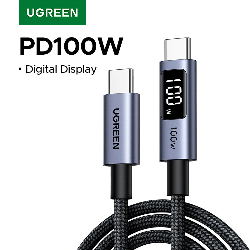100W USB-C Fast Charging Cable with Digital Power Display