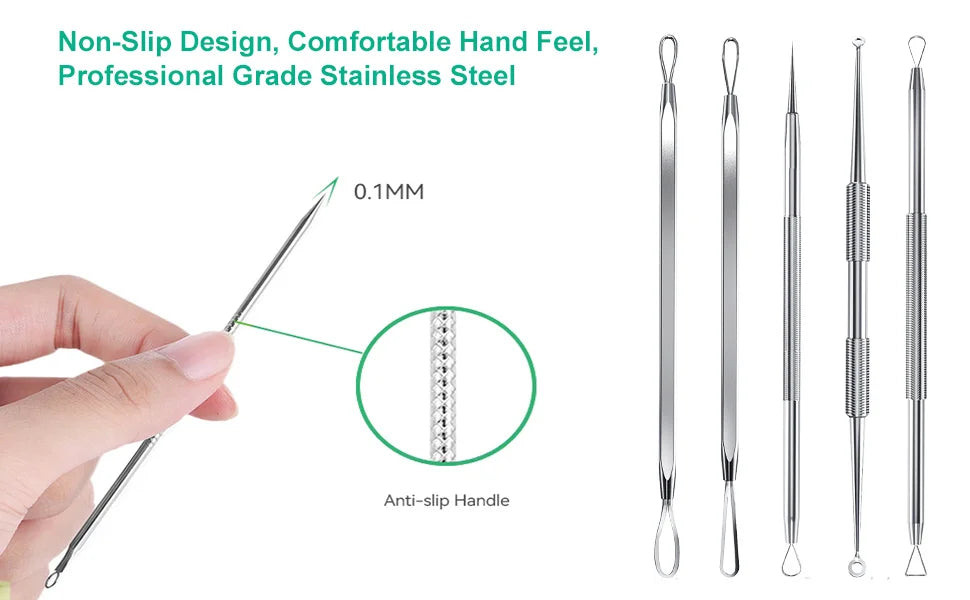 Stainless Steel Blackhead and Pimple Extractor Kit