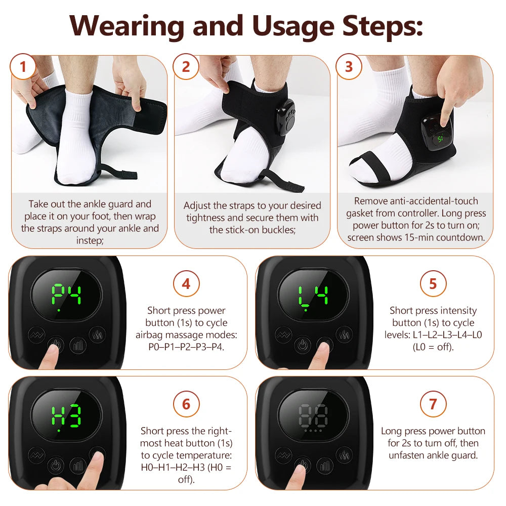 Cordless Heated Air Compression Wrist Massager - 28