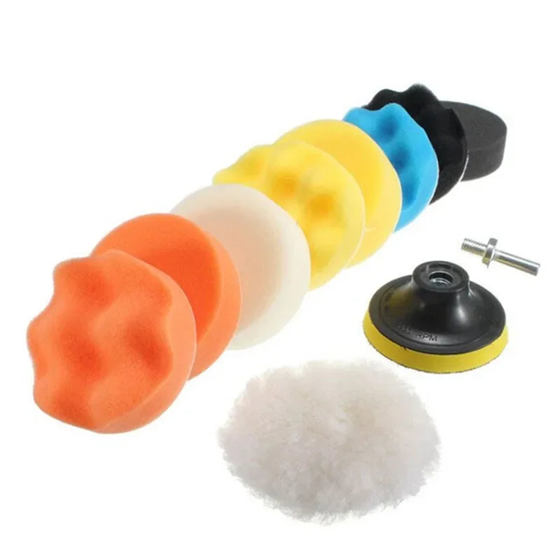 11 Piece Car Polishing Sponge Pad and Buffer Kit for Vehicle Detailing