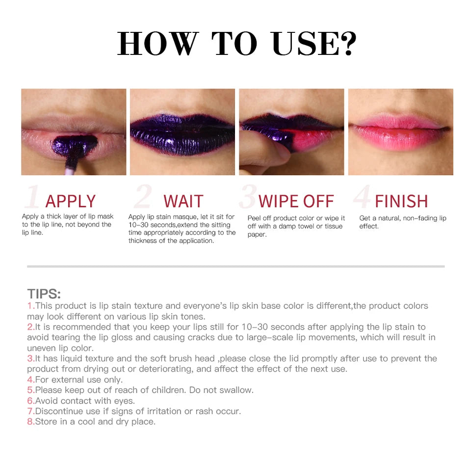 Waterproof Peel-Off Matte Lip Stain