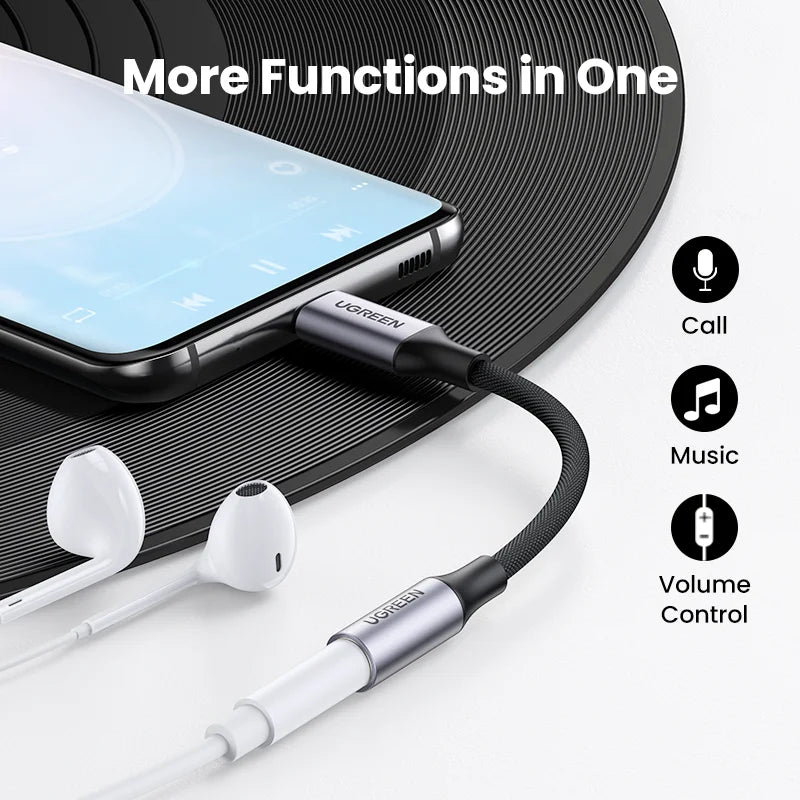 USB-C to 3.5mm Headphone Adapter with DAC Chip
