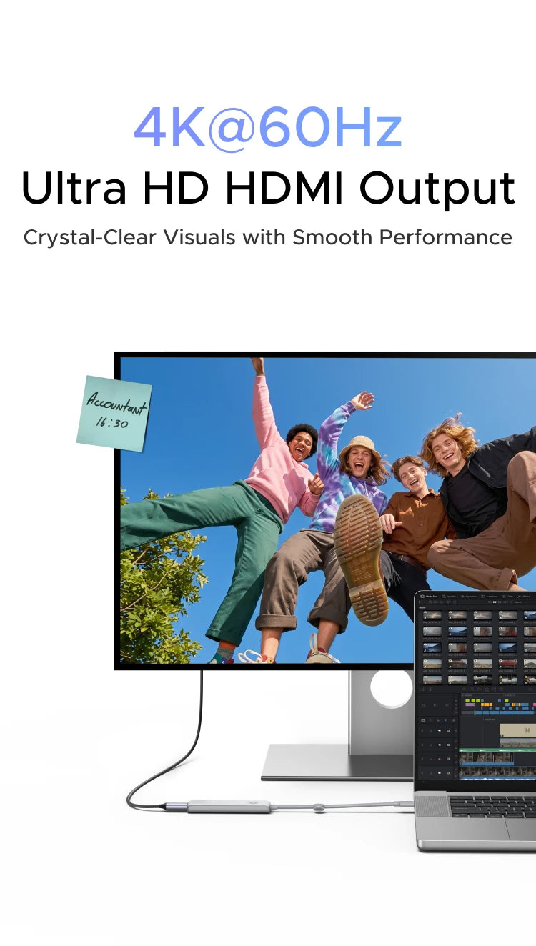 5-in-1 USB-C Hub with 4K 60Hz HDMI and 100W Power Delivery