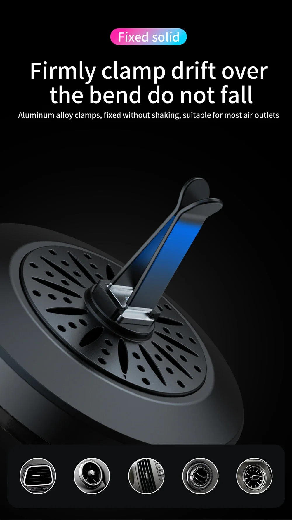 Car Air Vent Fragrance Diffuser with RGB Music Rhythm LED Light
