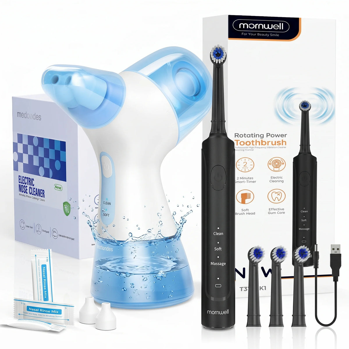 Electric Nasal Irrigator and Sonic Toothbrush Care Kit