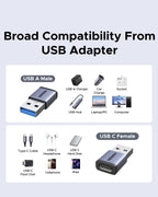 USB A Male to USB C Female OTG Adapter Converter