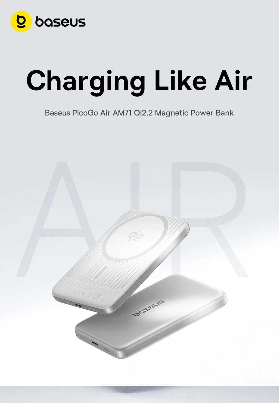 10000mAh Magnetic Wireless Power Bank with 30W Fast Charging