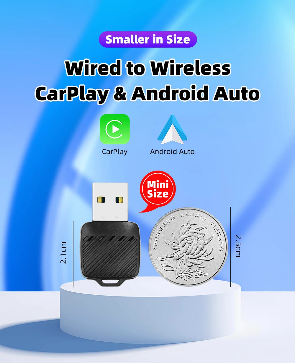 Wireless CarPlay and Android Auto USB Adapter - 8