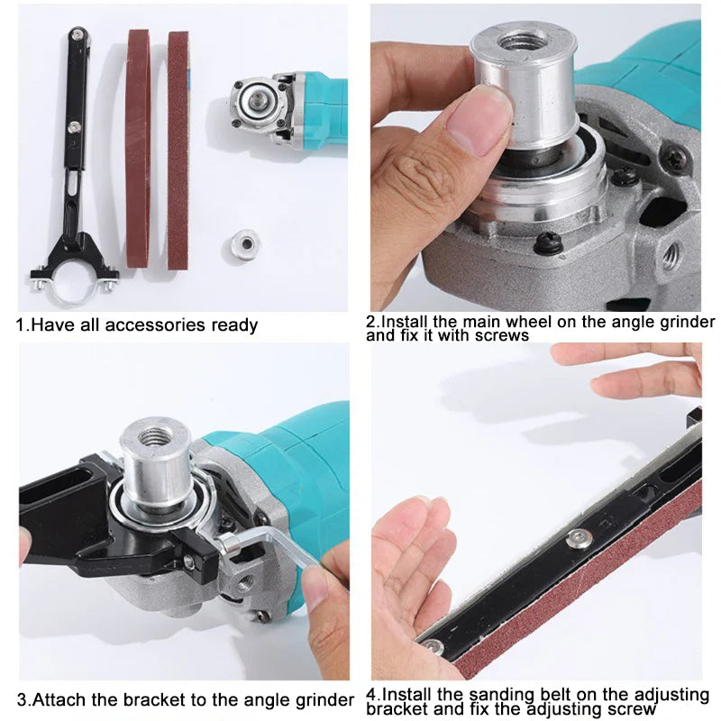 Angle Grinder to Belt Sander Conversion Attachment Kit