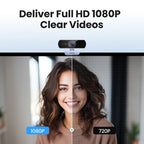 1080P HD USB Webcam with Dual Microphones for Laptop and PC