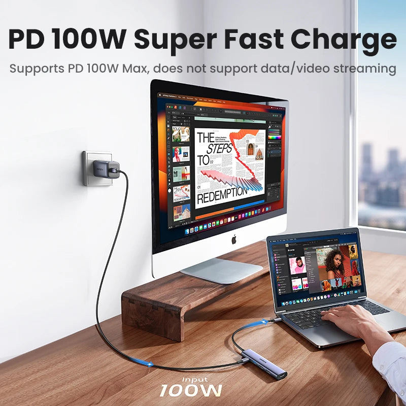 5-in-1 USB-C to 4K HDMI Hub with 100W Power Delivery - 4