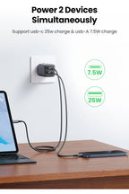 35W GaN Dual Port USB-C and USB-A Fast Wall Charger