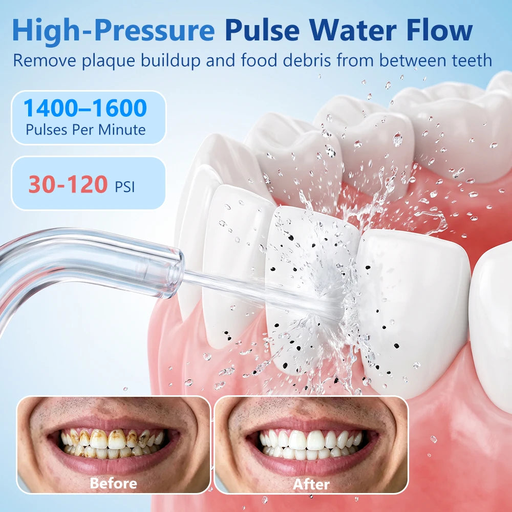 Cordless Water Dental Flosser with 4 Cleaning Modes