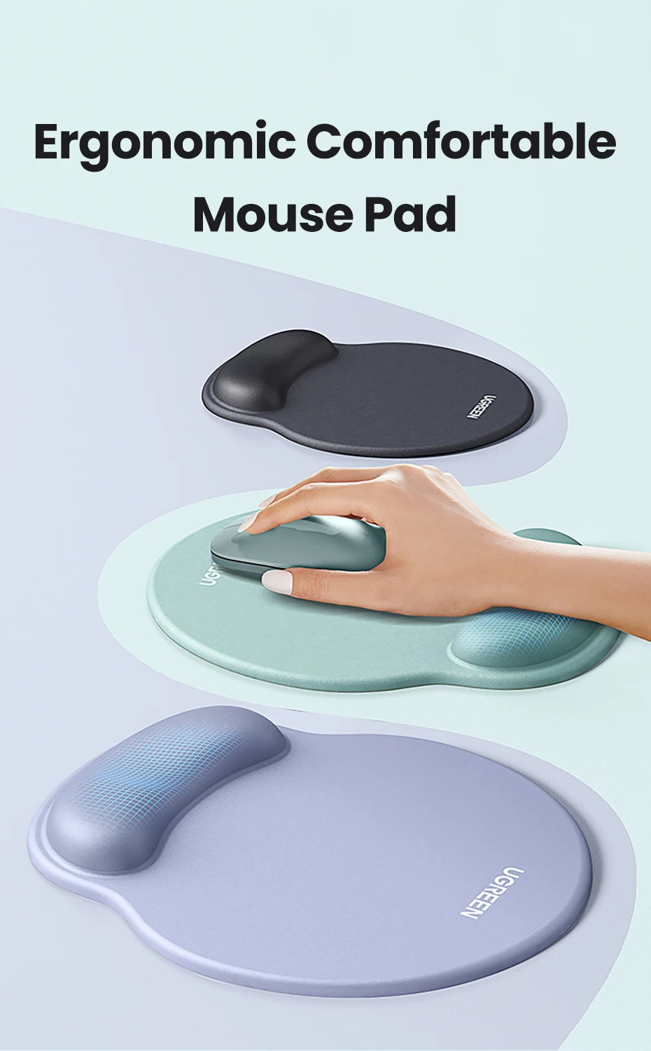 Ergonomic Memory Foam Mouse Pad with Wrist Support - 7