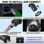 83W 4 Port USB and USB-C Fast Car Charger Socket for 12V 24V Vehicles