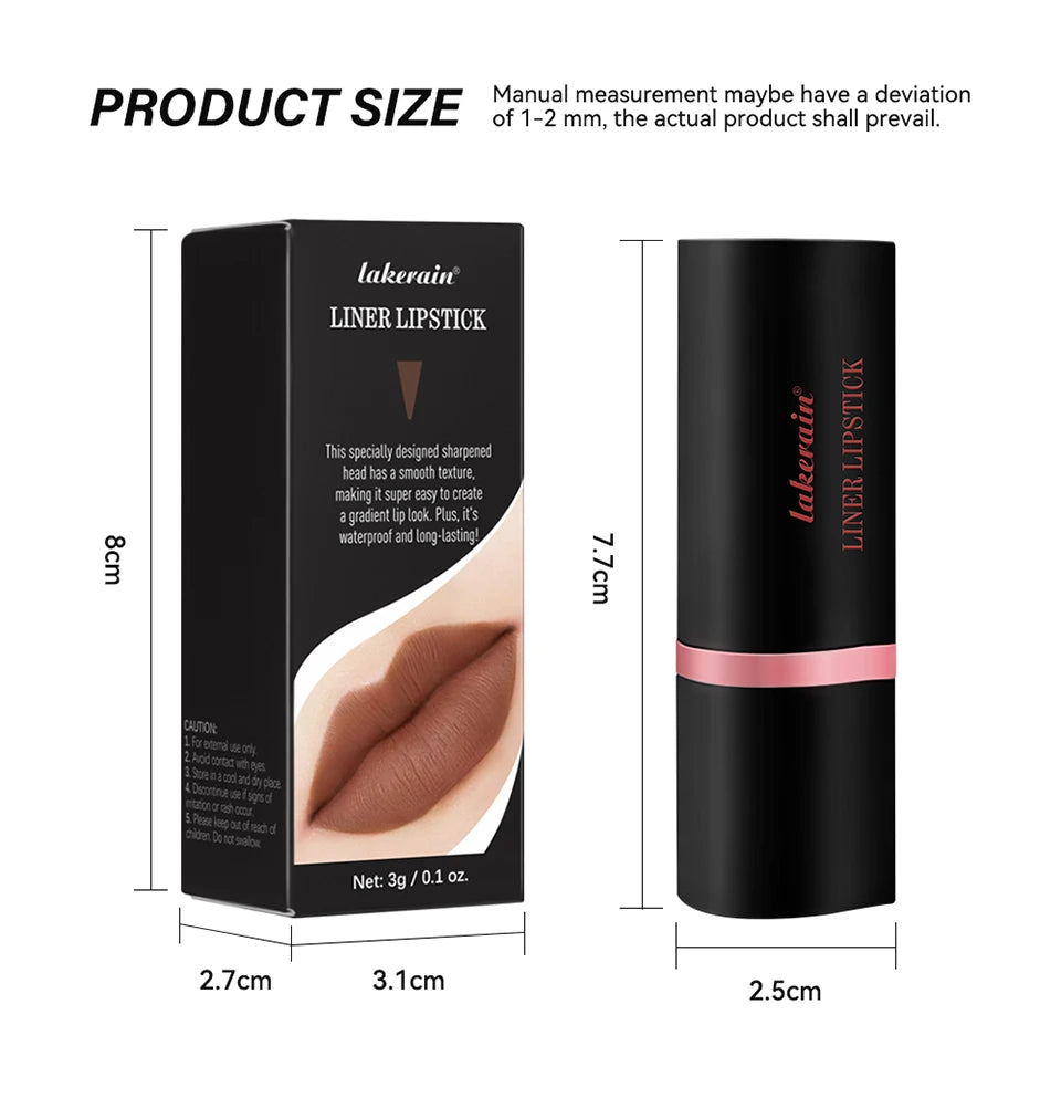 2-in-1 Waterproof Matte Lipstick and Lip Liner - 25