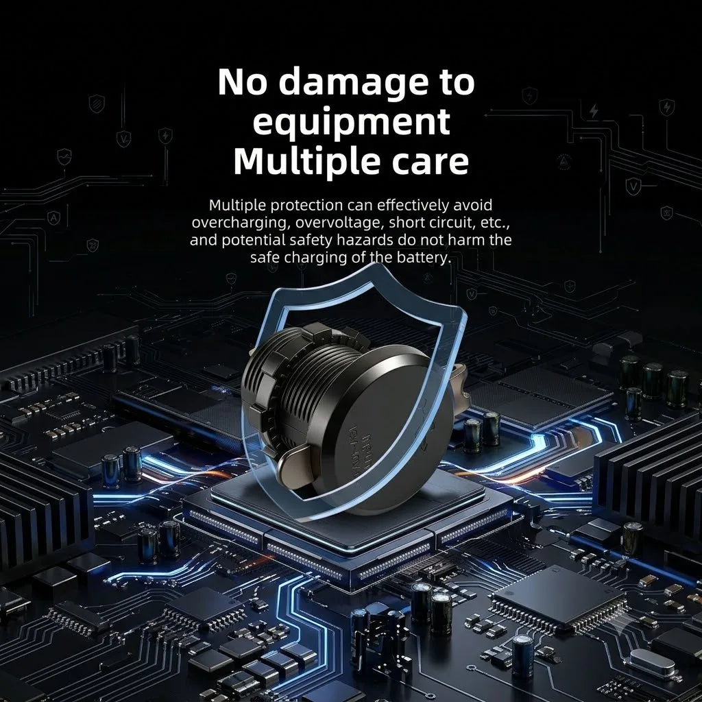 83W 4-Port Fast Charging Car Socket with Dual USB-C and Dual USB-A