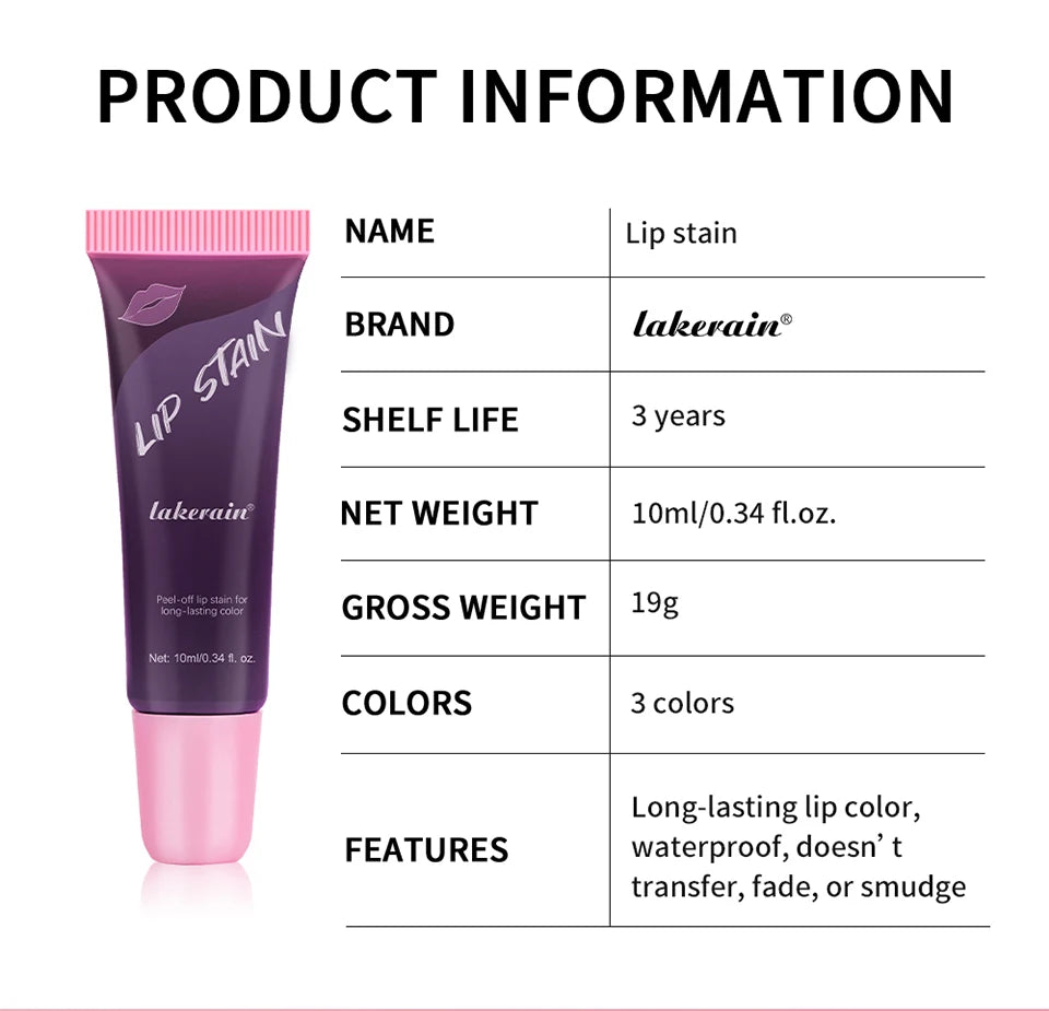 Waterproof Peel-Off Matte Lip Stain
