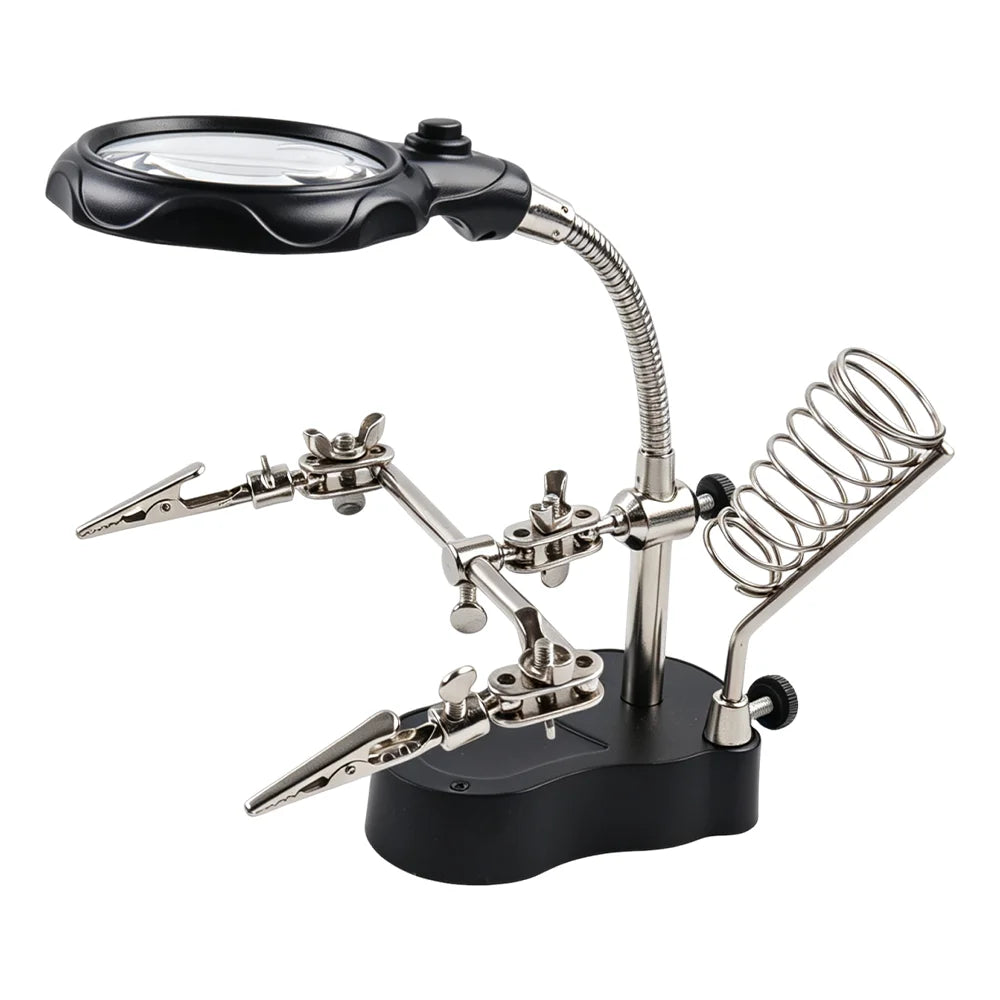 Soldering Helping Hand Station with LED Magnifying Glass