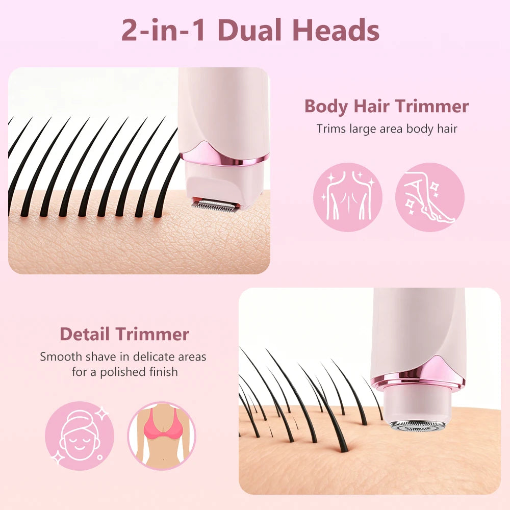 2-in-1 Dual-Head Painless Electric Razor for Women