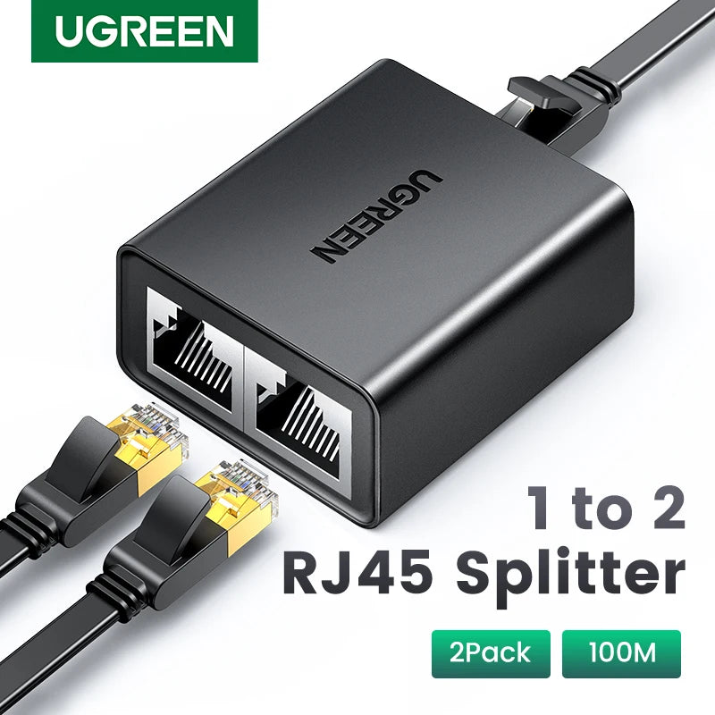 RJ45 Ethernet Splitter 1 to 2 Network Cable Adapter