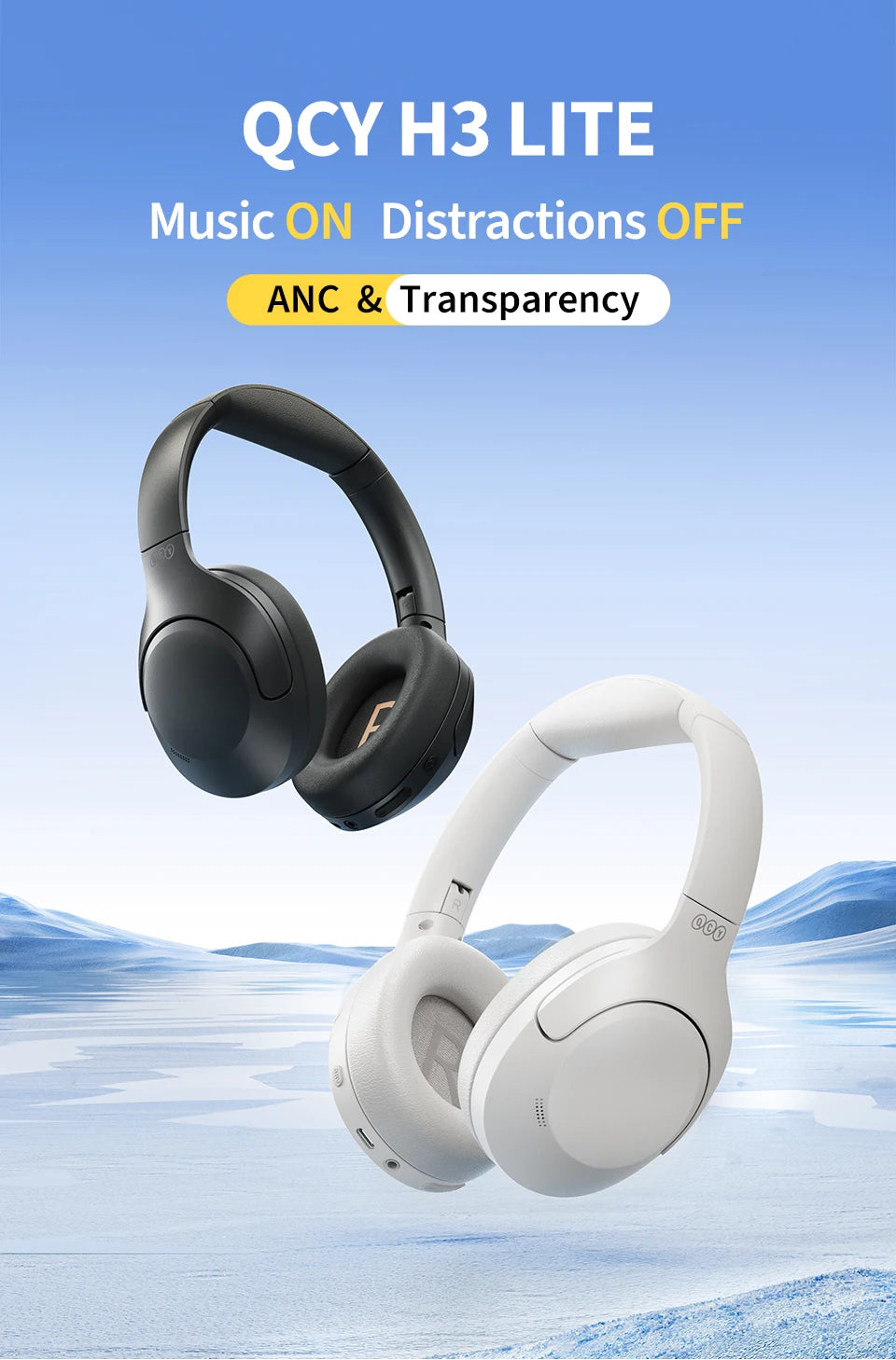 Wireless Noise Cancelling Over-Ear Headphones with Bluetooth 5.3