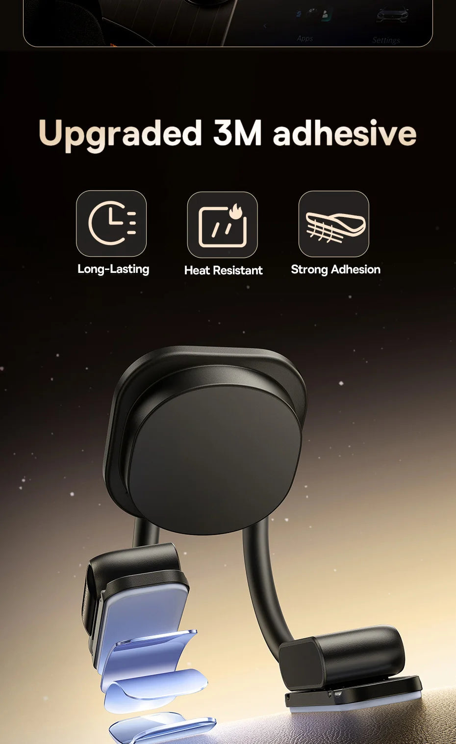 Magnetic Foldable Car Phone Holder for Dashboard