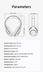 Wireless Noise Cancelling Over-Ear Headphones with Bluetooth 5.3