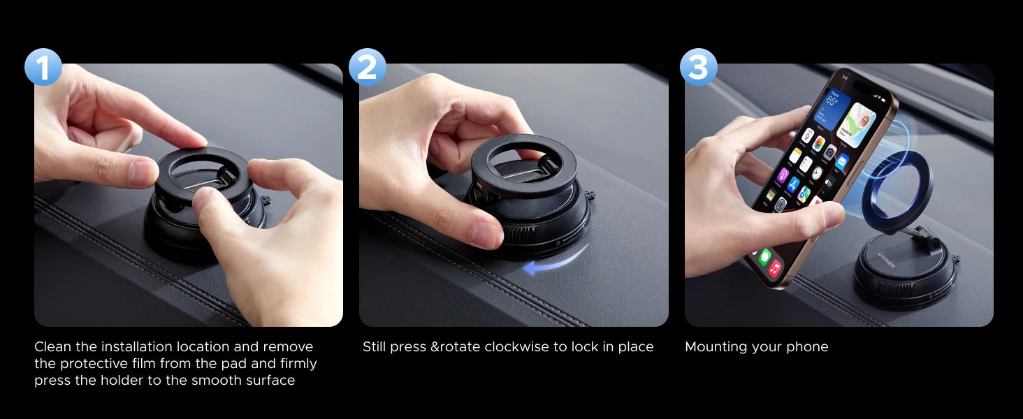 Magnetic Dashboard Car Phone Mount for Smartphones - 14